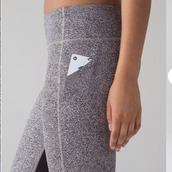 Lululemon Pace Rival Crop Leggings (22") Sea Spray Alpine White Dark Chrome/ Blk - Picture 4 of 16